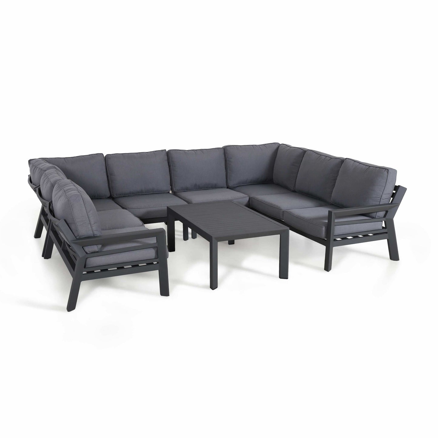 New York U-Shaped Aluminium Corner Sofa Set - Grey