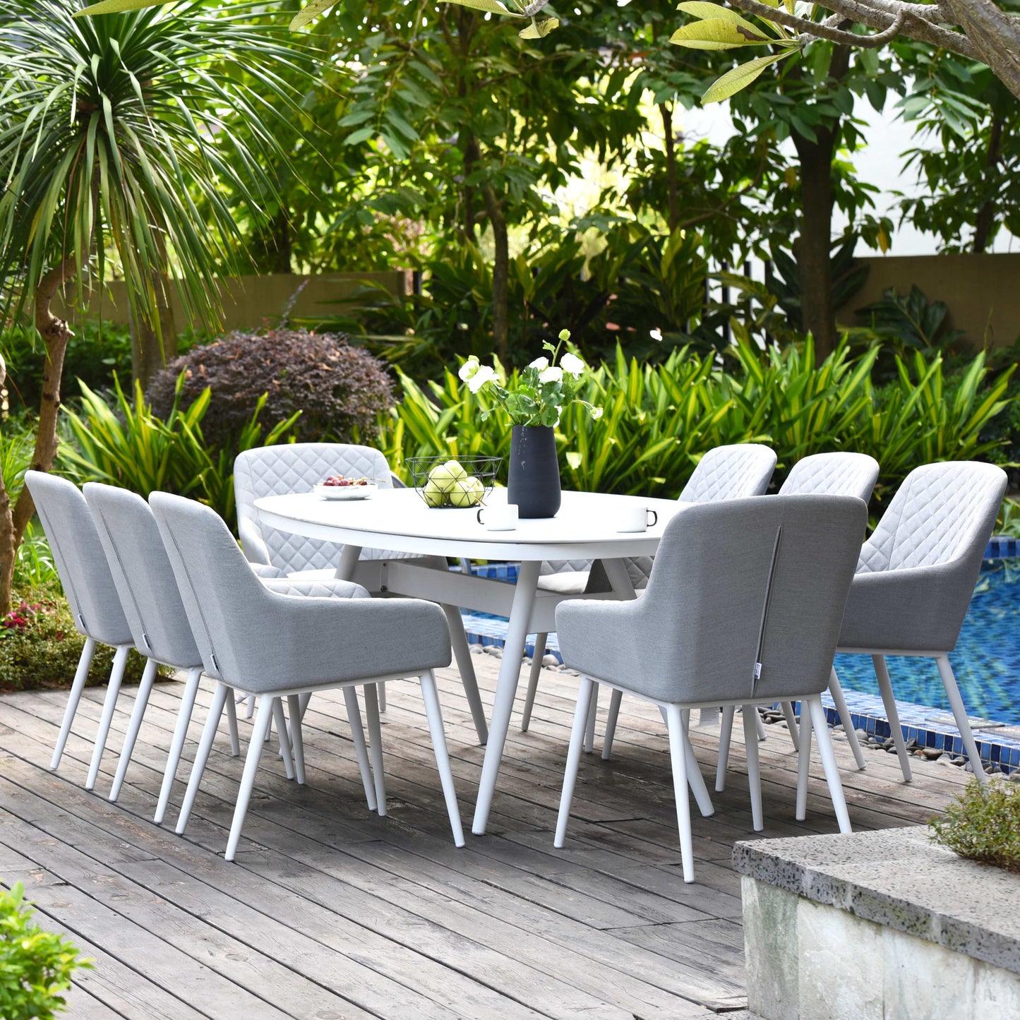 Outdoor Fabric Zest 8 Seat Oval Dining Set
