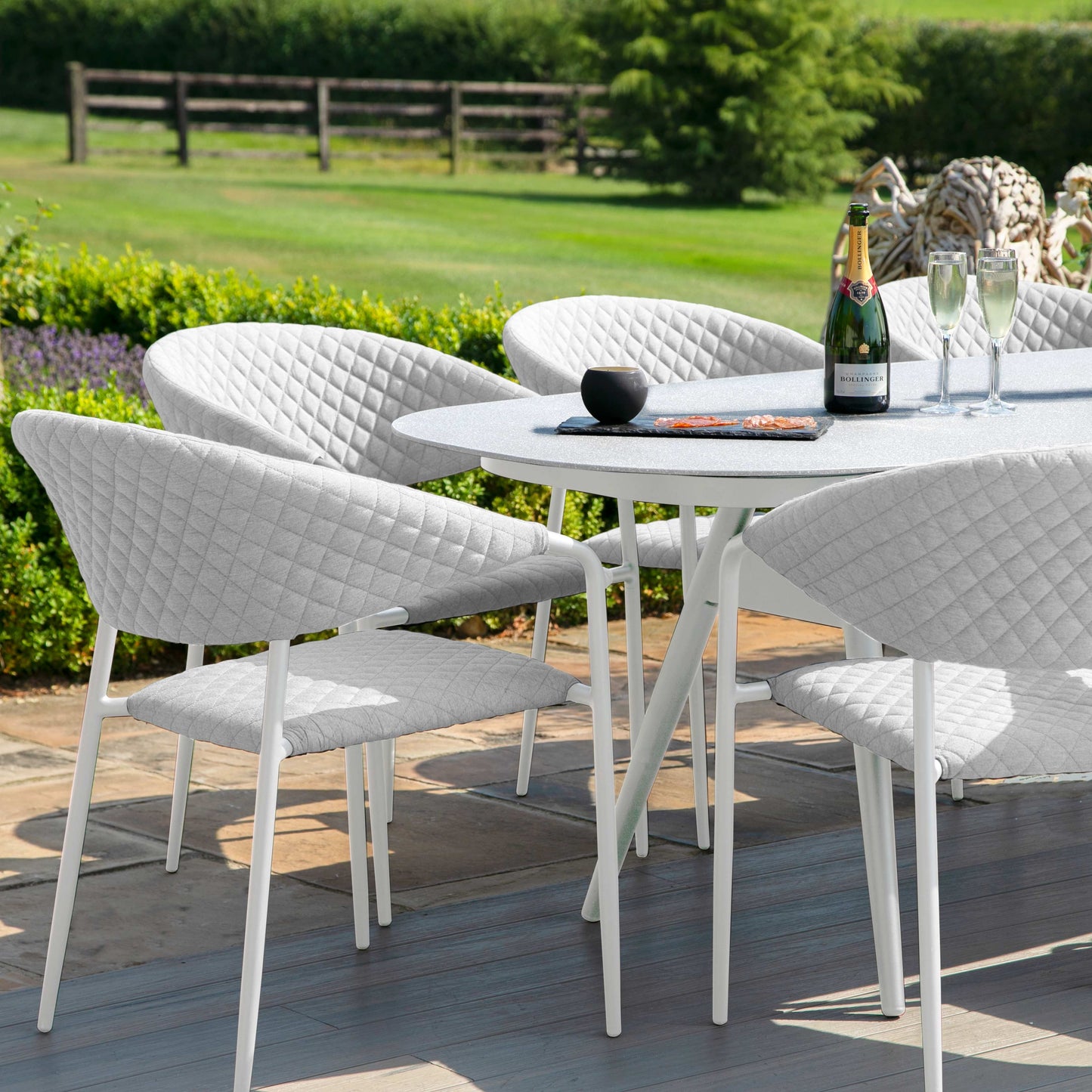 Outdoor Fabric Pebble 8 Seat Oval Dining Set
