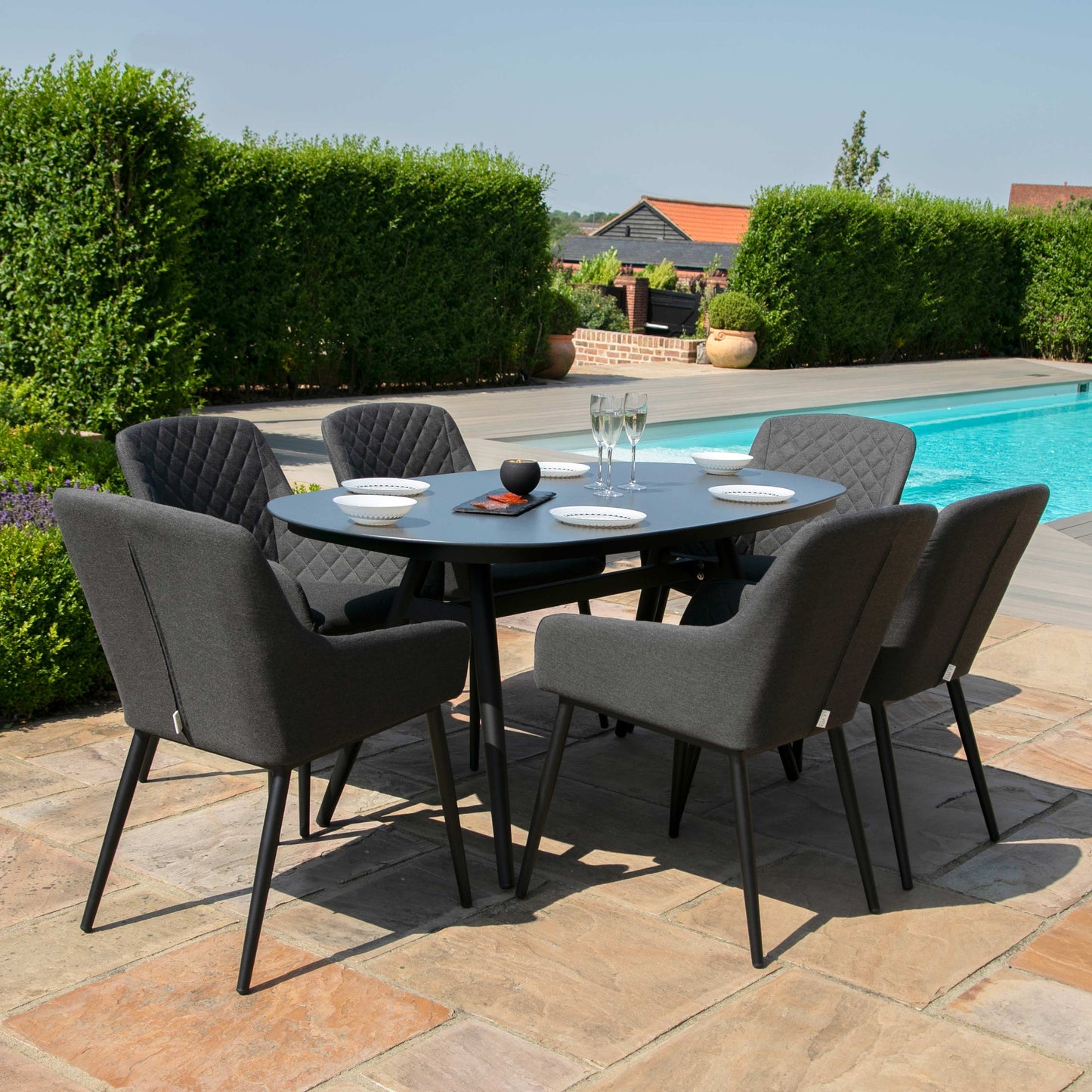 Outdoor Fabric Zest 6 Seat Oval Dining Set