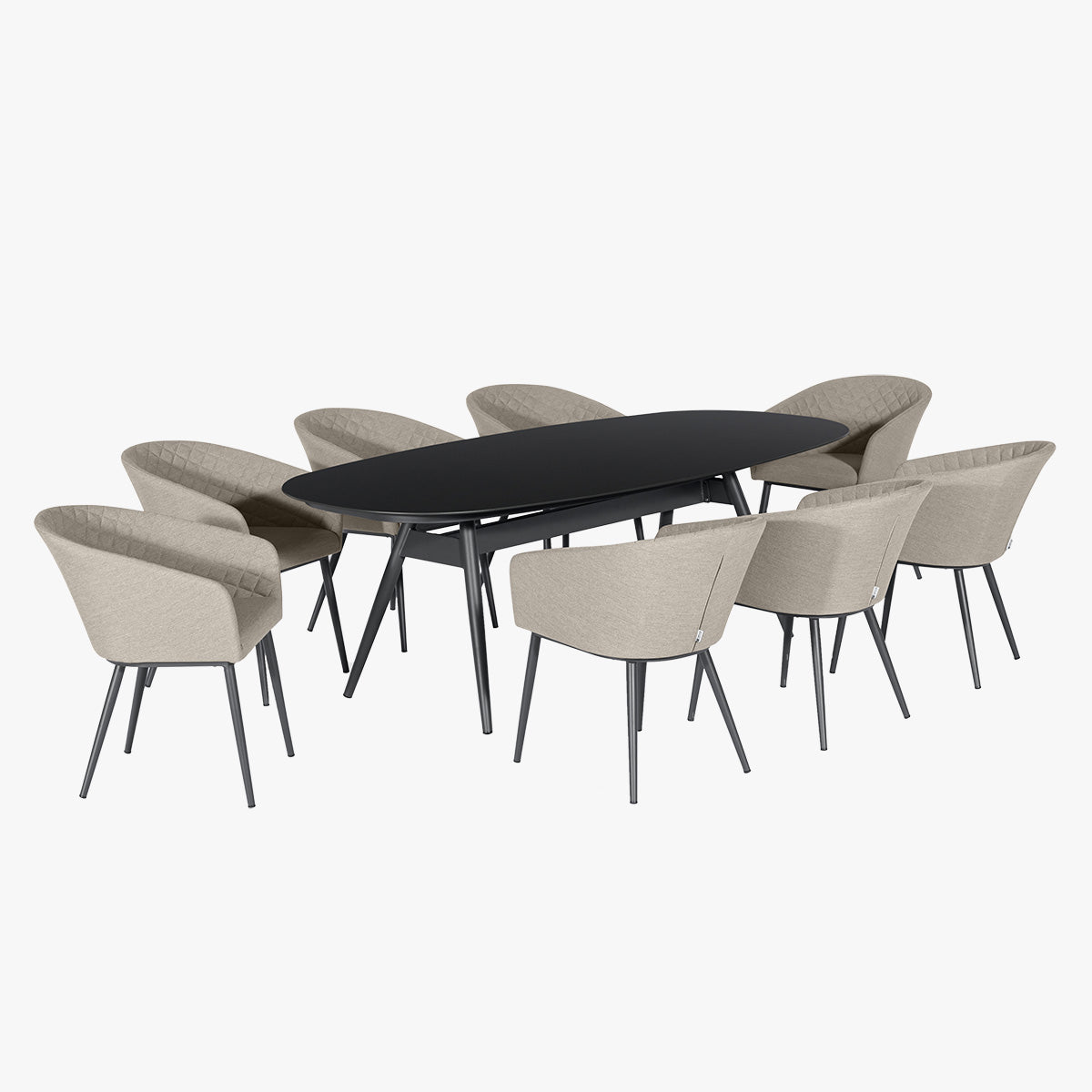 Ambition 8 personen ovale eettafel