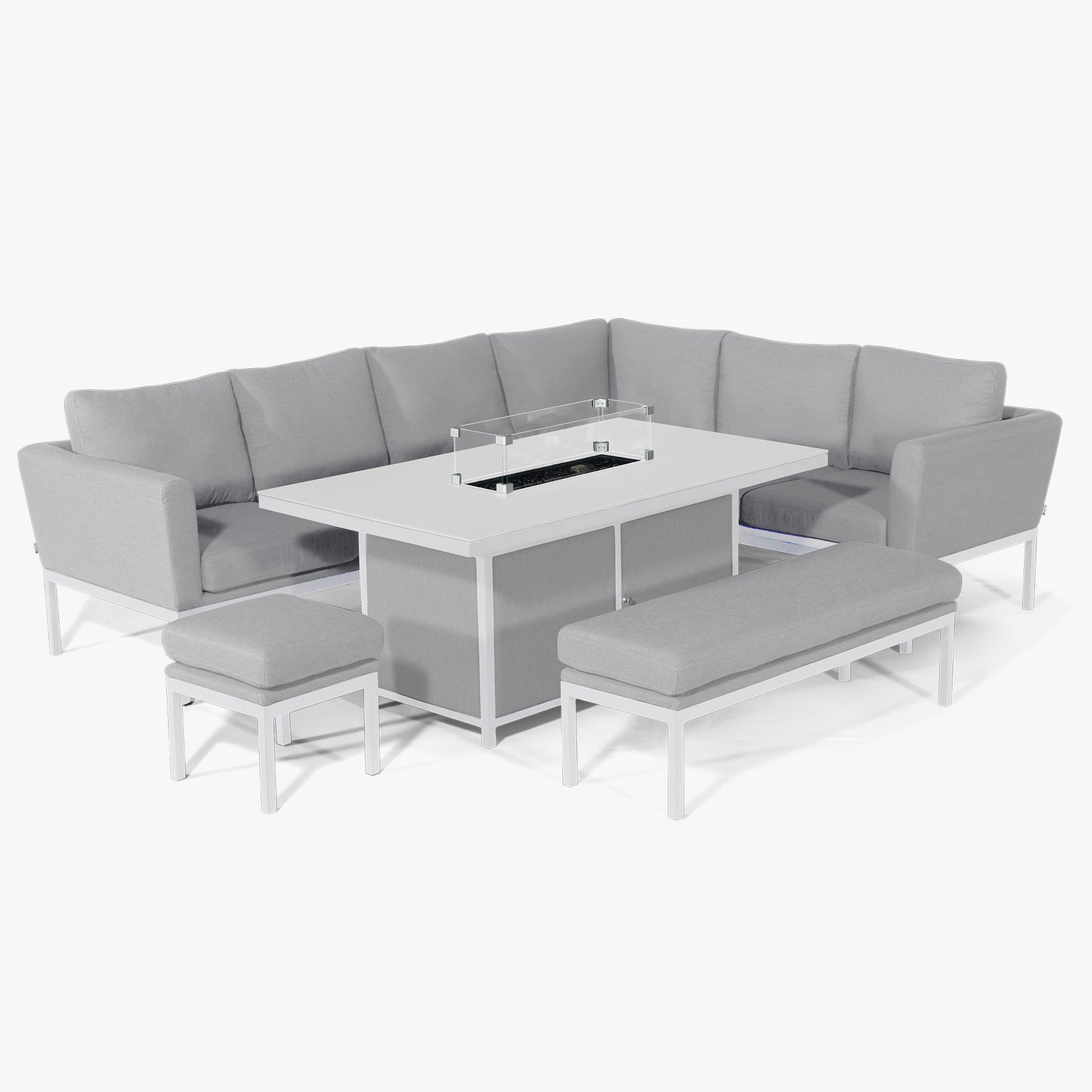 Outdoor Fabric Pulse linkshandige hoekset - met vuurplaat tafel